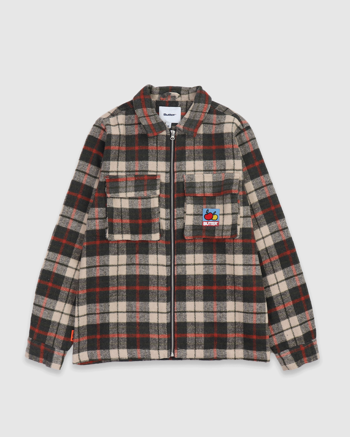Butter Goods Grove Plaid Overshirt Natural/Midnight/Red | Fa