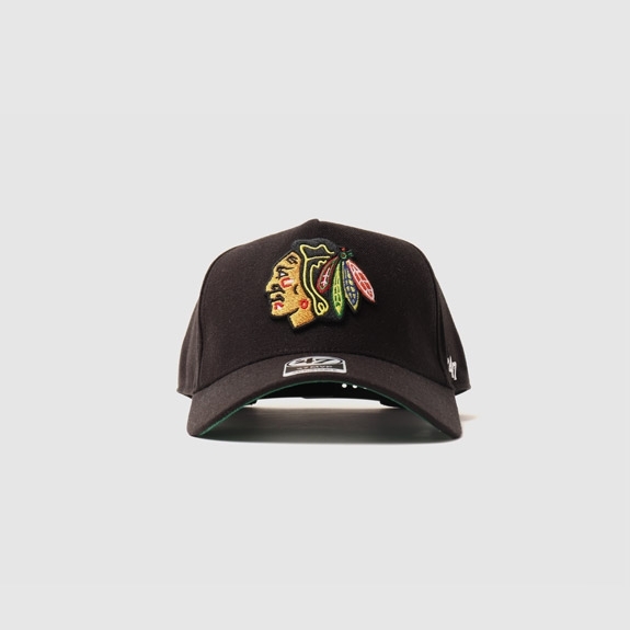 Chicago Blackhawks '47 Brand Adjustable Hat cap black red snapback NHL  captain