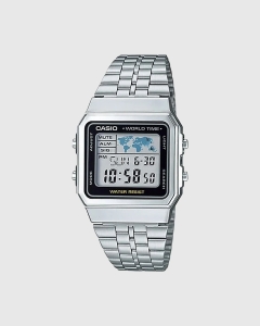 Casio Gents Digital Square LED Silver/Black A500WA-1DF
