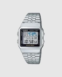 Casio Gents Digital Square LED Silver/Black A500WA-1D