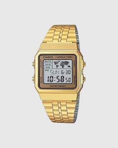 Casio Gents Digital Square LED Gold/Gold A500WGA-9D