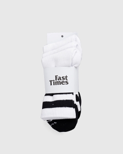 Fast Times Action Stripe Socks 3 Pack White