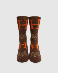 Huf x Thrasher Duality Socks Chocolate