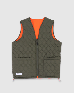 Butter Goods Chainlink Reversible Puffer Vest Army/Orange