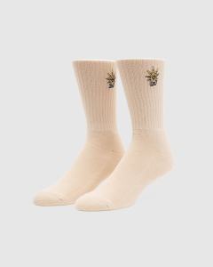 Huf Green Buddy Emboidered Socks Cream