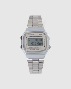 Casio Digital Tranquil Urban EL Backlight Cream Face Ssteel A168WA-8A