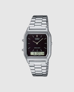 Casio Mens Dress Duo Silver Tone AQ230A-1DS