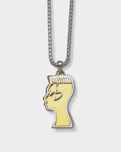 Shamone May Day Round Box Chain Grace Jones Pendant Sterling Silver 18k Yelow Gold Plated