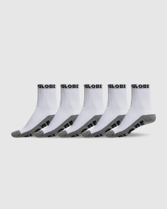 Globe Youth Quarter Socks 5Pk White/Grey