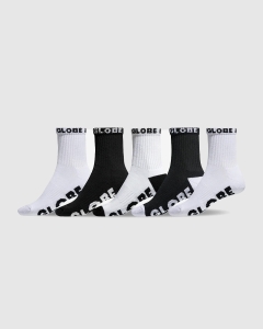 Globe Youth Quarter Socks 5Pk Black/White