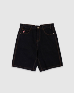 Cash Only Logo Denim Short Washed Black