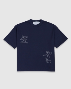 Jungles Slow Down T-Shirt Navy/White