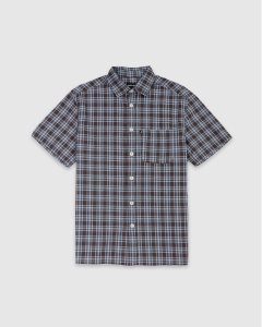 Passport Workers Check SS Shirt Choc/Blue