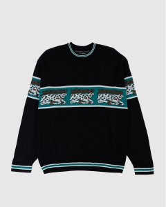 Passport Antler Knit Sweater Black/Teal