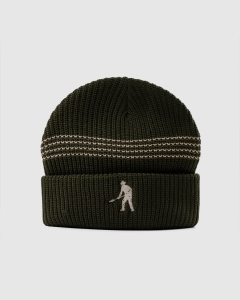 Passport Digger Stripe Knit Beanie Olive/Cream