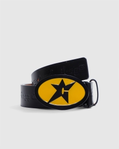 Carpet Leather Belt With Buckle Black