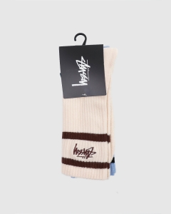 Stussy Crown Stripe 3 Pack Socks Cream/Blue/Dark Green