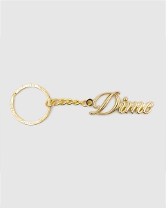 Dime Cursive Keychain Gold