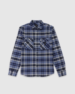 Brixton Bowery Heavyweight LS Flannel Shirt Flint Blue/Black/Mineral Grey