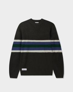 Butter Goods Stripe Knitted Sweater Charcoal