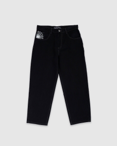 Crawling Death Web Denim Pant Washed Black