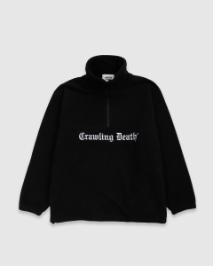 Crawling Death Gothic Logo Polar Fleece 1/4 Zip Crew Black