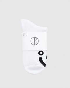 Polar Long Happy Sad Rib Socks White