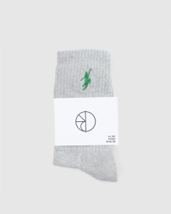 Polar No Comply Rib Socks Heather Grey/Green