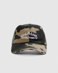 Curb Crawlers Pyre Distressed Strapback Trucker Camo