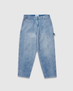 Cash Only Blockout Denim Jeans Silver Indigo Wash