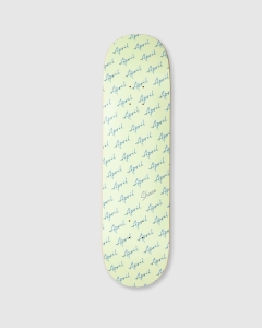 April Shane Chrome Logo Script Deck Yellow