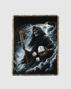 Crawling Death Dice Reaper Woven Blanket