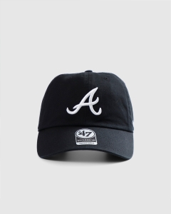 47 Brand Atlanta Braves Clean Up Strapback Black/White