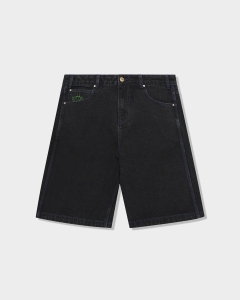 Butter Goods Spider Denim Shorts Washed Black