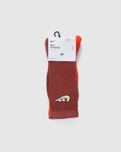 Nike Everyday Plus Cushion 3Pk Crew Socks Burgundy/Red/Khaki