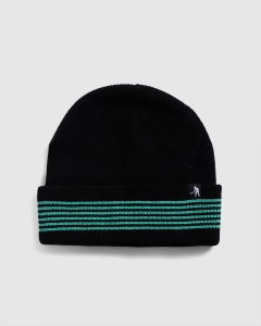 Passport Organic Cotton Stripe Knit Beanie Black/Green