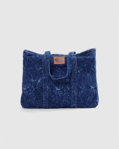 Come Sundown Toil Denim Tote Bag Blue