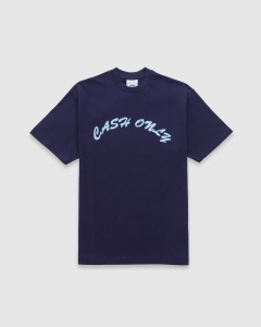 Cash Only Stencil Logo T-Shirt Navy