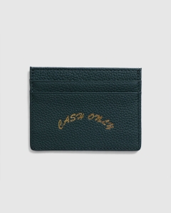 Cash Only Leather Cardholder Emerald