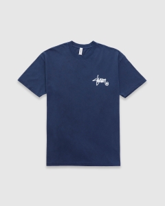 S Double Shawn Script T-Shirt Washed Navy