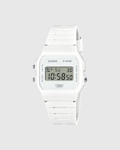 Casio Digital LED WR F91WB-7A White Resin Band