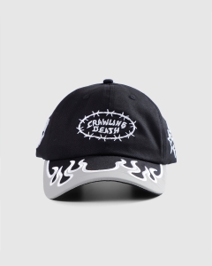 Crawling Death Barbed Flames Embroidered Strapback Black