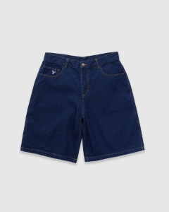 Candice Logo Denim Jean Shorts Dark Blue