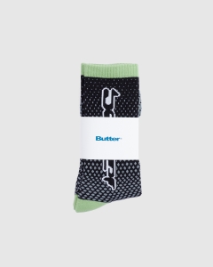 Butter Goods Corrosive Socks Black/Lime