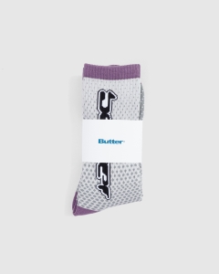 Butter Goods Corrosive Socks Grey/Purple