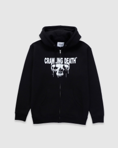 Crawling Death Drip Skull Heavyweight Zip Hood Black