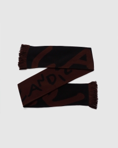 Candice Logo Knitted Scarf Black/Brown