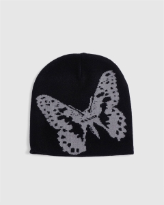 Bye Jeremy Butterfly Beanie Black