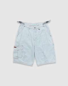 Ichpig Denim Utility Shorts Light Washed Indigo