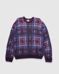 Dime Plaid Mohair Knit Purple